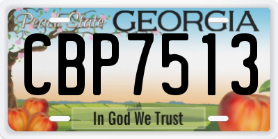 GA license plate CBP7513