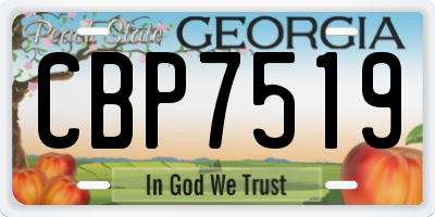 GA license plate CBP7519