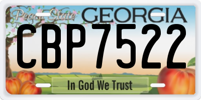 GA license plate CBP7522