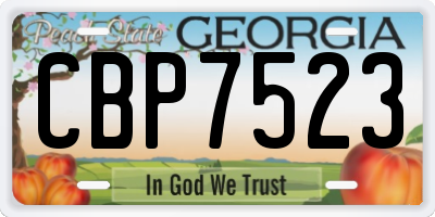 GA license plate CBP7523