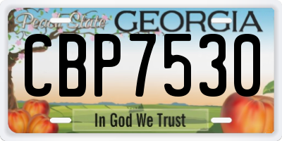 GA license plate CBP7530