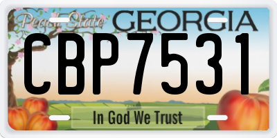 GA license plate CBP7531