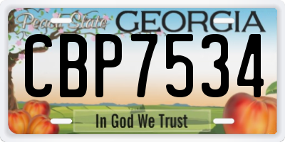 GA license plate CBP7534
