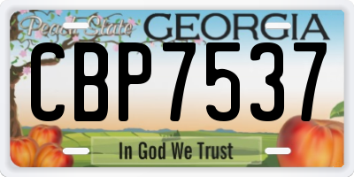 GA license plate CBP7537
