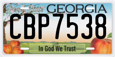 GA license plate CBP7538