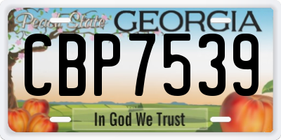 GA license plate CBP7539