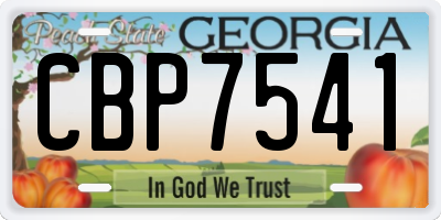 GA license plate CBP7541