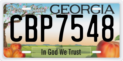 GA license plate CBP7548