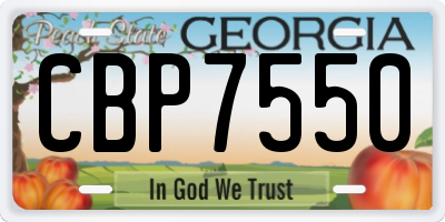 GA license plate CBP7550