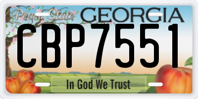 GA license plate CBP7551
