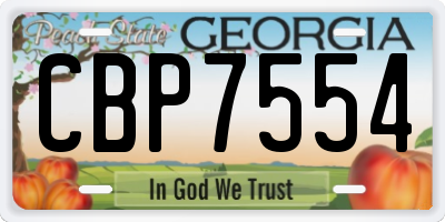 GA license plate CBP7554