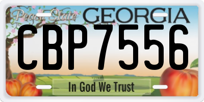 GA license plate CBP7556