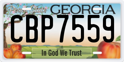 GA license plate CBP7559