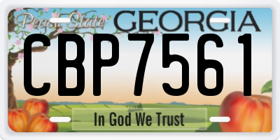 GA license plate CBP7561