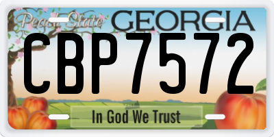 GA license plate CBP7572