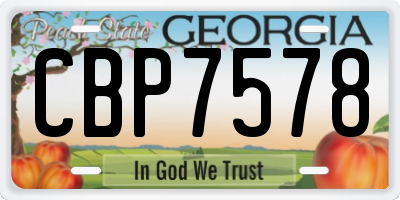 GA license plate CBP7578