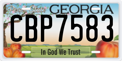 GA license plate CBP7583