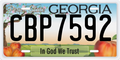 GA license plate CBP7592