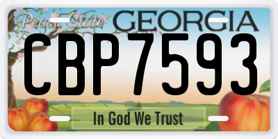 GA license plate CBP7593