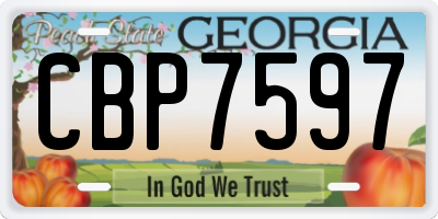 GA license plate CBP7597