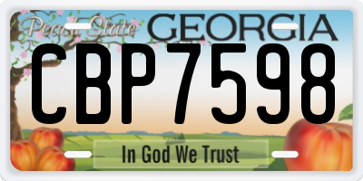 GA license plate CBP7598