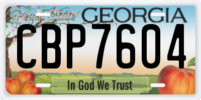 GA license plate CBP7604