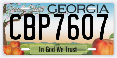 GA license plate CBP7607
