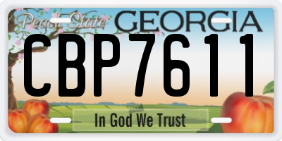 GA license plate CBP7611