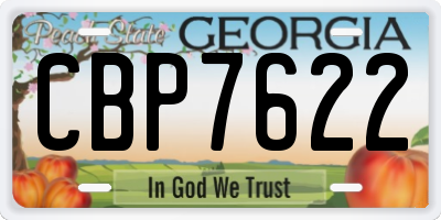 GA license plate CBP7622