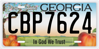 GA license plate CBP7624