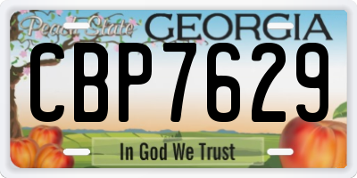 GA license plate CBP7629