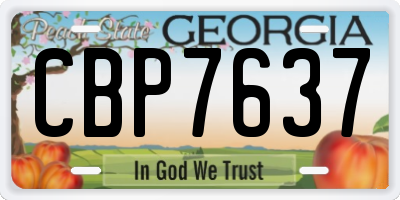 GA license plate CBP7637