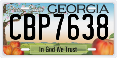 GA license plate CBP7638