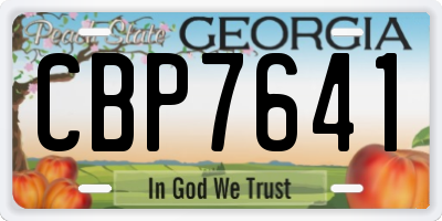 GA license plate CBP7641