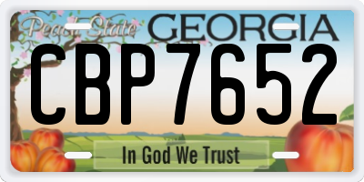 GA license plate CBP7652