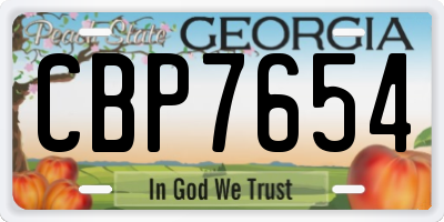 GA license plate CBP7654