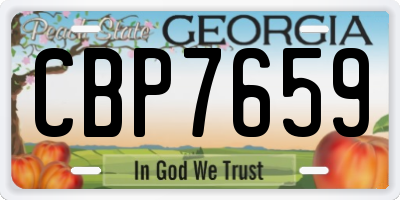 GA license plate CBP7659
