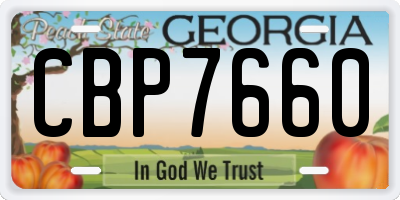 GA license plate CBP7660