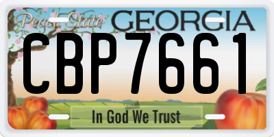 GA license plate CBP7661