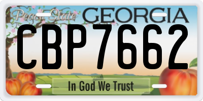 GA license plate CBP7662