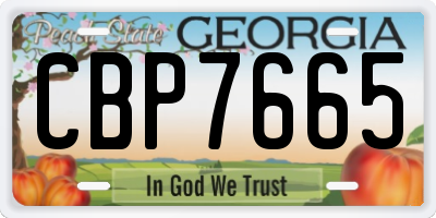GA license plate CBP7665