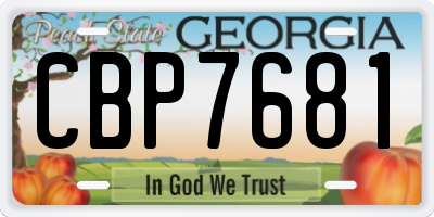 GA license plate CBP7681