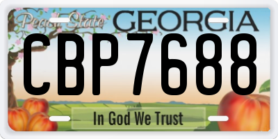 GA license plate CBP7688
