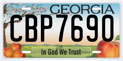 GA license plate CBP7690
