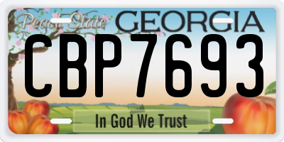 GA license plate CBP7693
