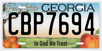 GA license plate CBP7694