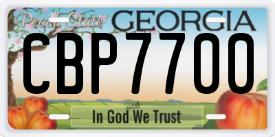 GA license plate CBP7700