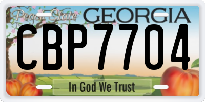 GA license plate CBP7704