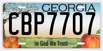 GA license plate CBP7707