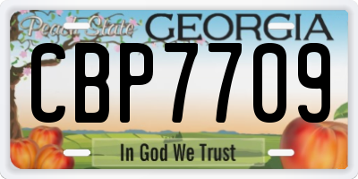 GA license plate CBP7709